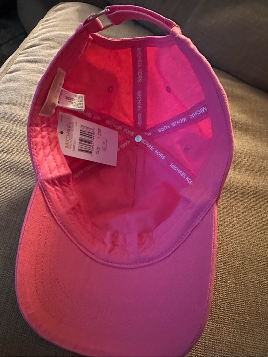New Michael Kors Pink MK Embroidered Baseball Cap One Size